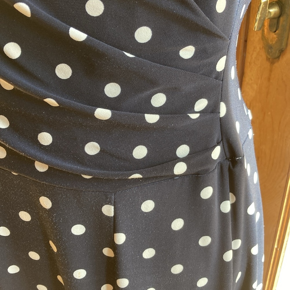 Lauren Ralph Lauren Navy Polka Dot Mini Dress - Picture 3 of 11